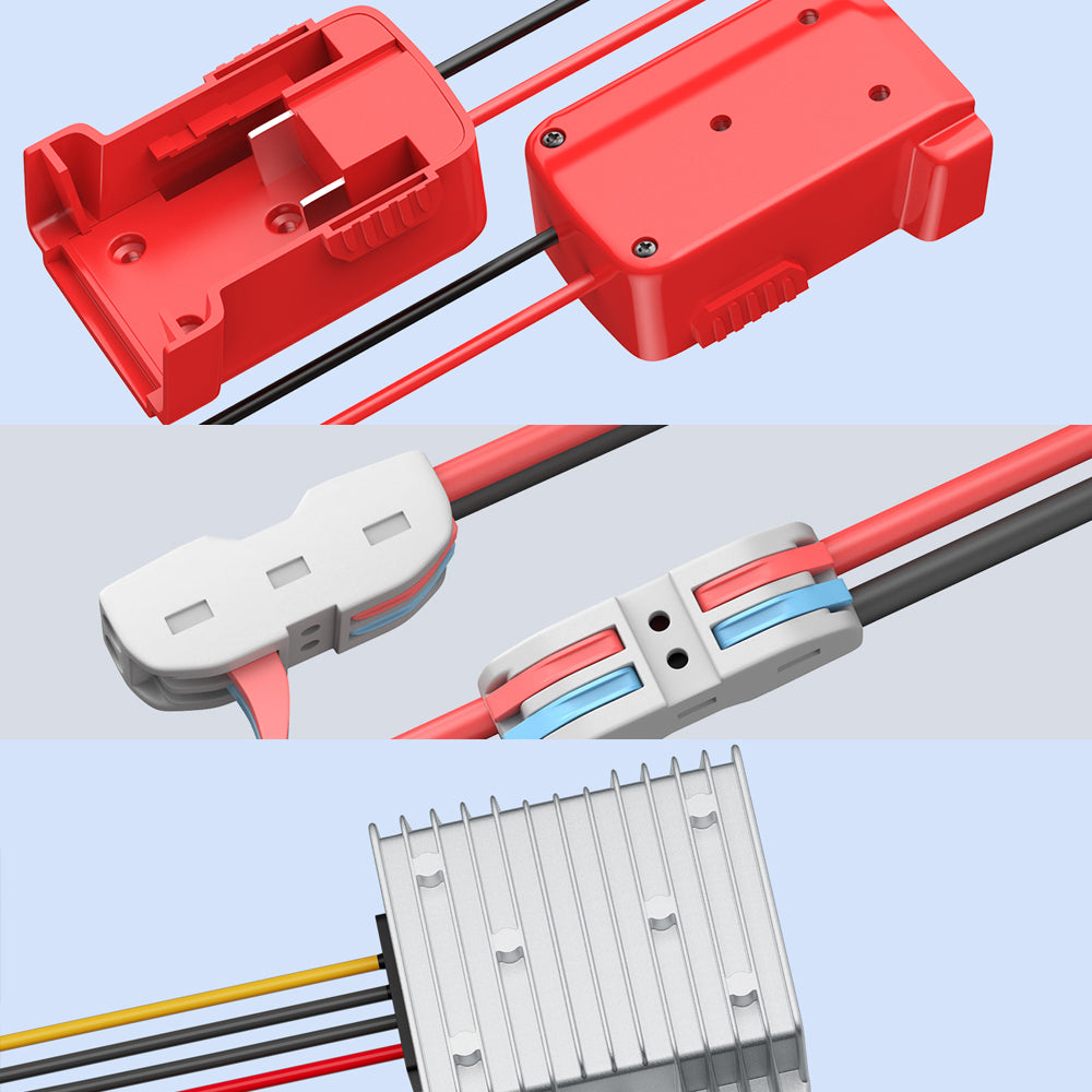 1x 18V to 12V Step Down Converter for Milwaukee M18 Power Wheel Battery Adapter