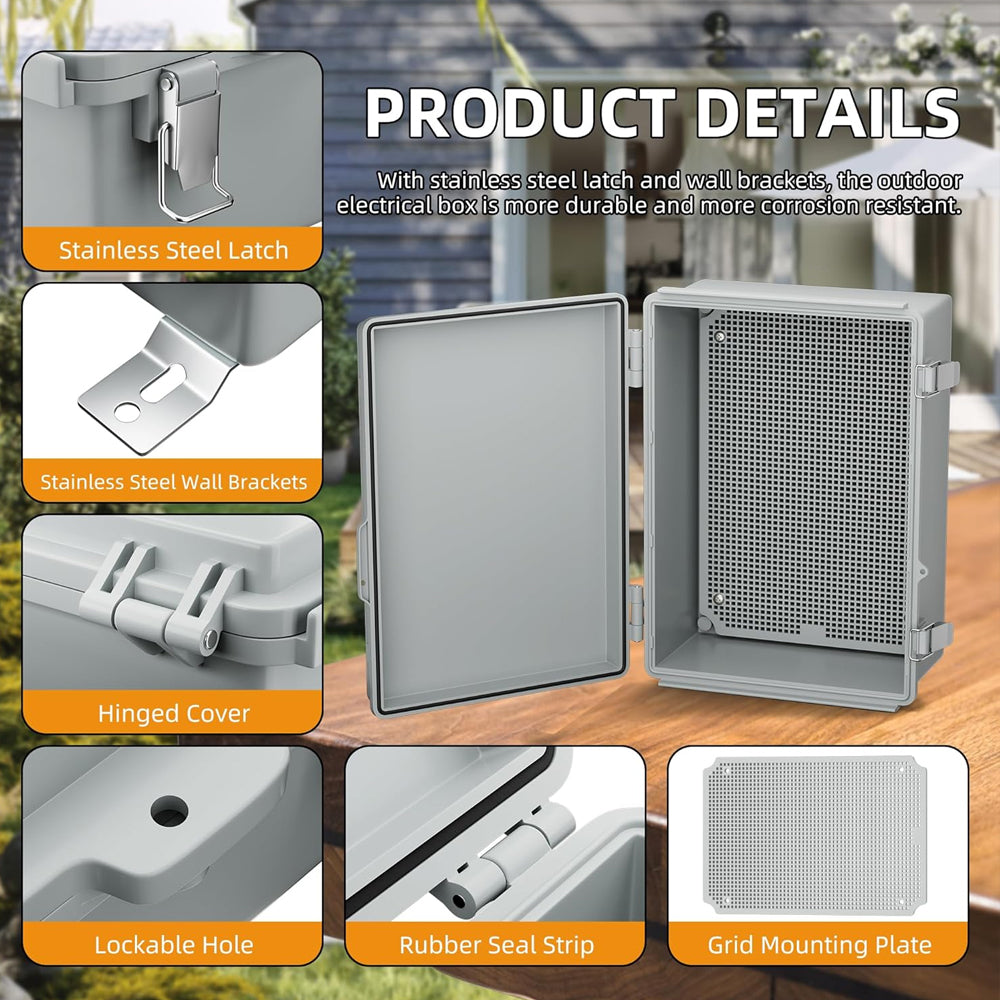 Waterproof Outdoor Electrical Box 190x290x140MM Plastic Junction Enclosure Box
