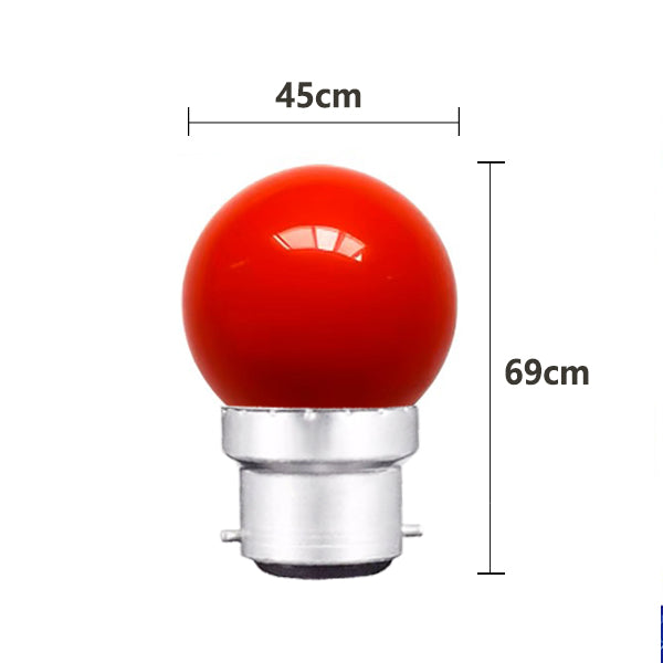 2 x Red 24V B22 1W LED Bubble Globe Frosted Red Lens for sign party (2pcs)