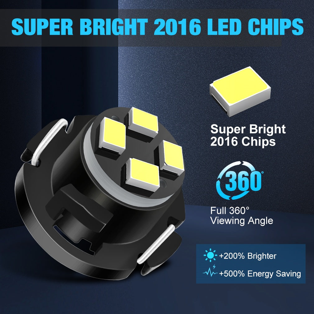 10 x T4.7 Neo 12mm 4x2016smd 800lm 12v Crystal Blue Dash illumination LEDs 10pcs