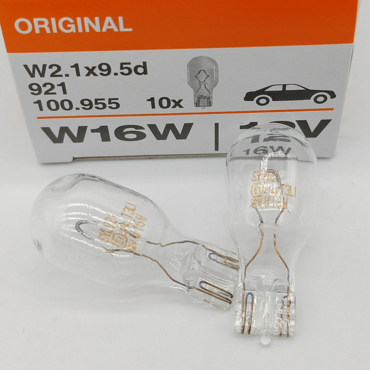 10 x OSRAM T15 12V 16W W16W Original Clear Incandescent Osram T15 Wedge Globes