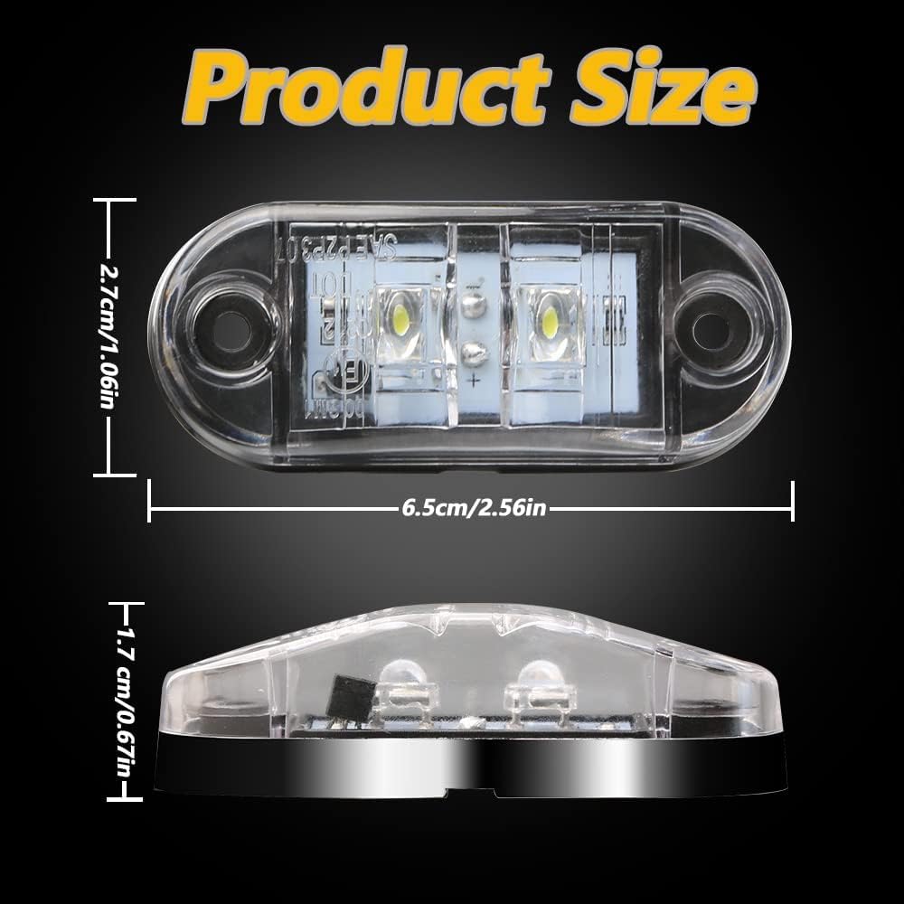 4 x White Front Marker Lamps ADR Compliant E Mark 12v/24v Multivolt (4pcs)