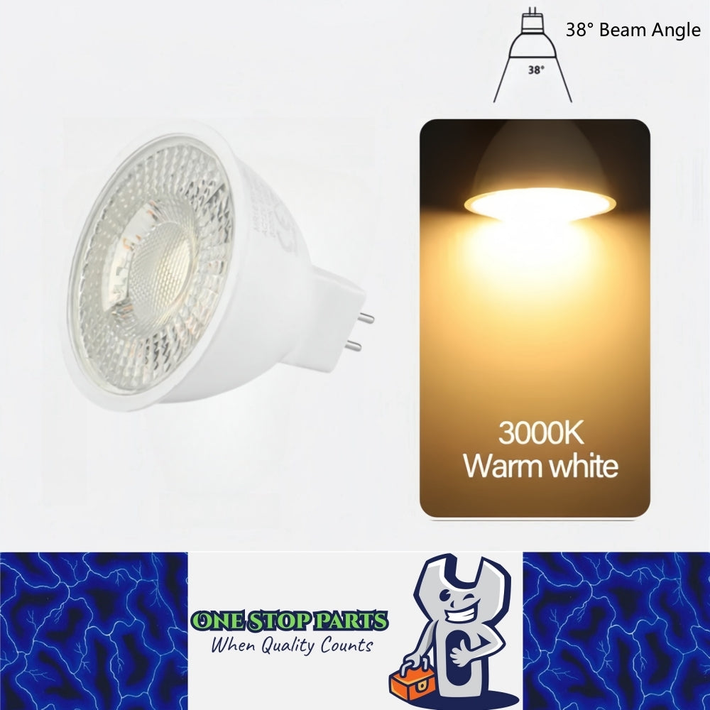 1 x MR16 3W LED Spotlight AC/DC 12V-24V 38 Degree 3000K Warm White Downlight