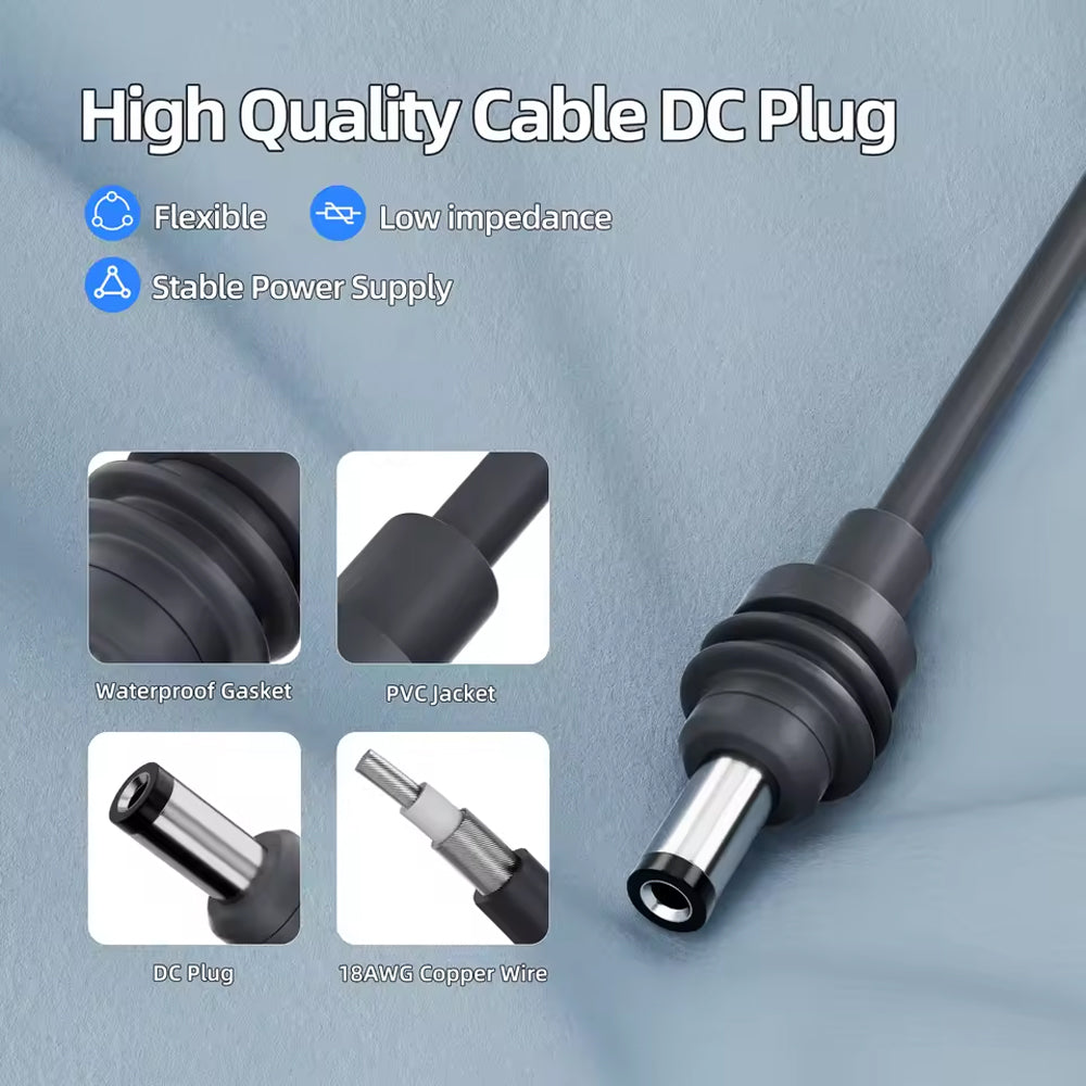 1 x 1M Starlink Mini DC Power Cable to Dewalt 18V-20V Battery Adapter