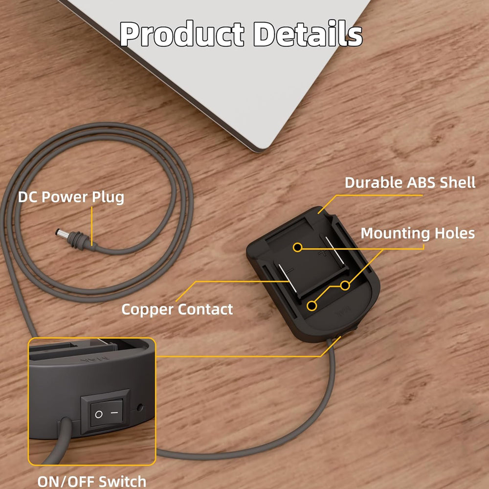 1 x 1M Starlink Mini DC Power Cable to Makita 18V Battery Adapter