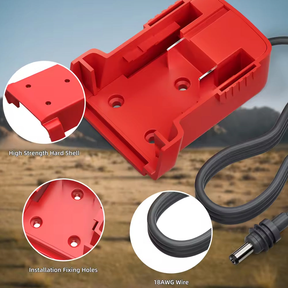 1 x 1M Starlink Mini DC Power Cable to Milwaukee M18 18V Battery Adapter
