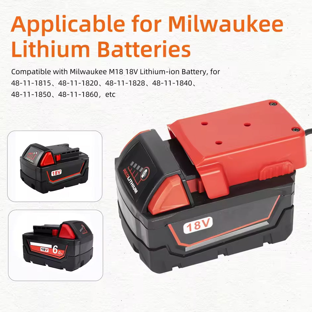 1 x 1M Starlink Mini DC Power Cable to Milwaukee M18 18V Battery Adapter