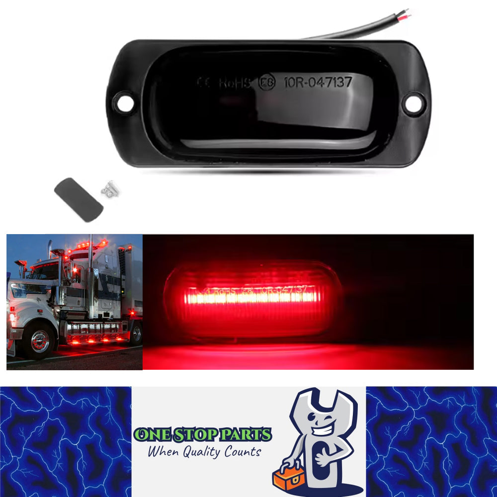 1 x Red LED Rear Marker Lamp 88x35mm 12V-24V 12LEDs Rear Marker Light