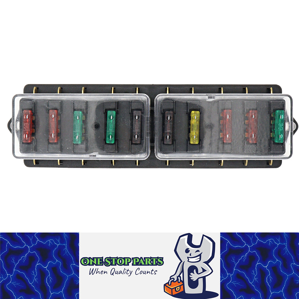 1 x 10 Standard Blade Fuse Holder Individual in and Out Circuits for Caravan 4wd