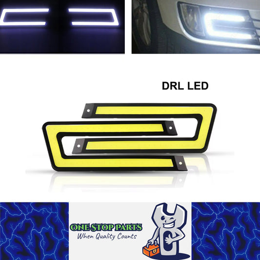 2 x Car LED DRL Daytime Running Lights 12V COB-U Style Daytime Running Lights