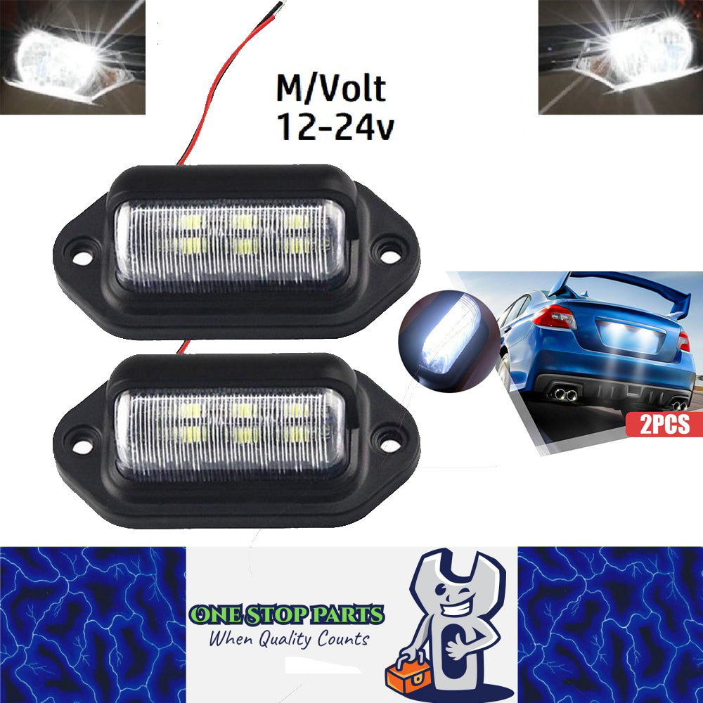 2 x LED Number Plate Lamps Multivolt 12-24v Durable Waterproof Lamps (2pcs)