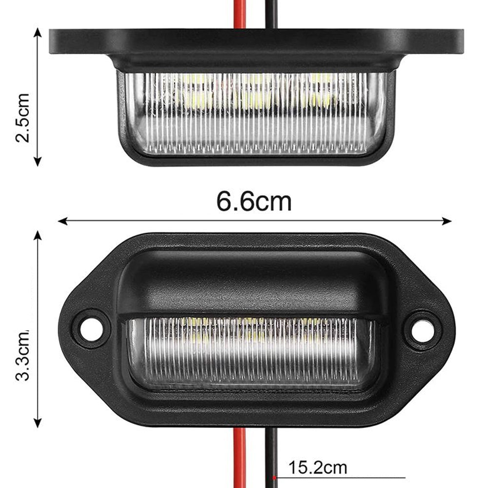 2 x LED Number Plate Lamps Multivolt 12-24v Durable Waterproof Lamps (2pcs)