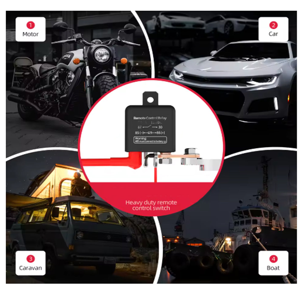 Battery Remote Control Switch 12V 200A Anti-Theft Cut off Isolator Relay Switch