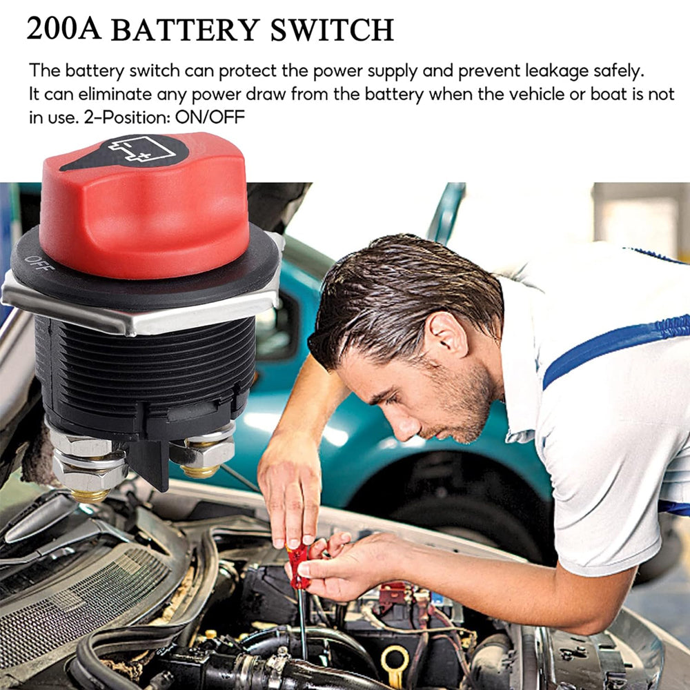 12V-24V 200Amp Heavy Duty Isolator Switch 35mm for Cars Boats 4wd Truck Caravan