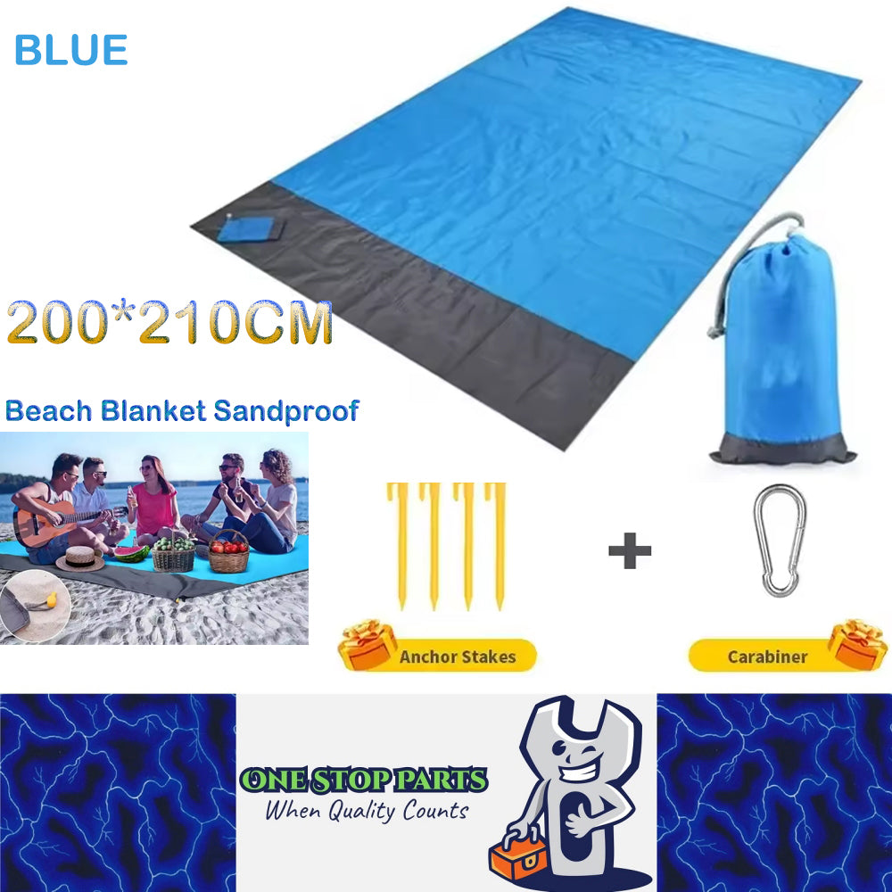 Blue 200x210CM Beach Blanket Camping Mat Blanket Waterproof Picnic Blanket