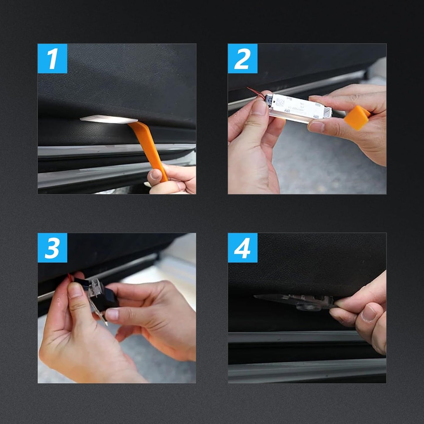 2 x Audi LED Car Door Light Welcome Light Laser Projector Lamp with Audi logo