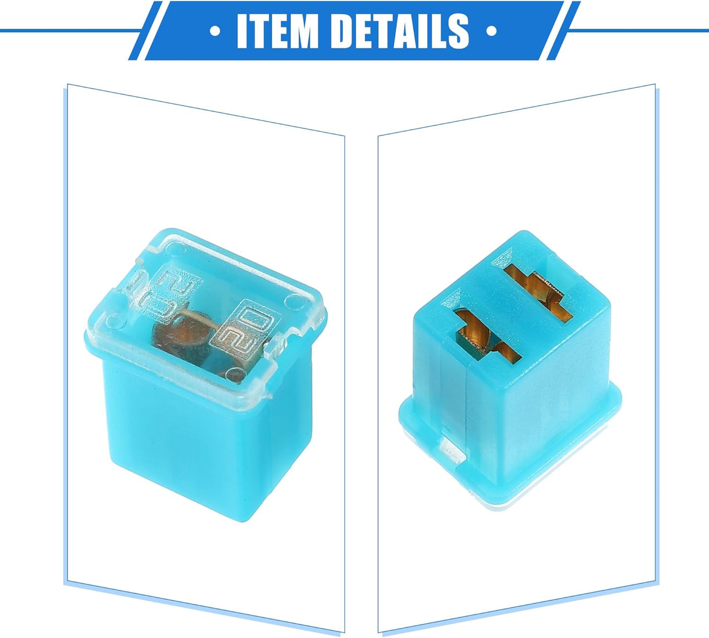 5 x 20Amp Light Blue Mini Slow Blow Fuse Block 10mmx12mm x 16mm High 20A Fuse