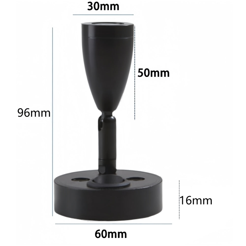 Pair 12v Black LED Bedside Reading Lights Cool White with Switch Rotatable Lamps