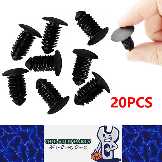 20pcs 11mm Black Plastic Body Rivets Fasteners Suits 10mm Hole with 20mm Head