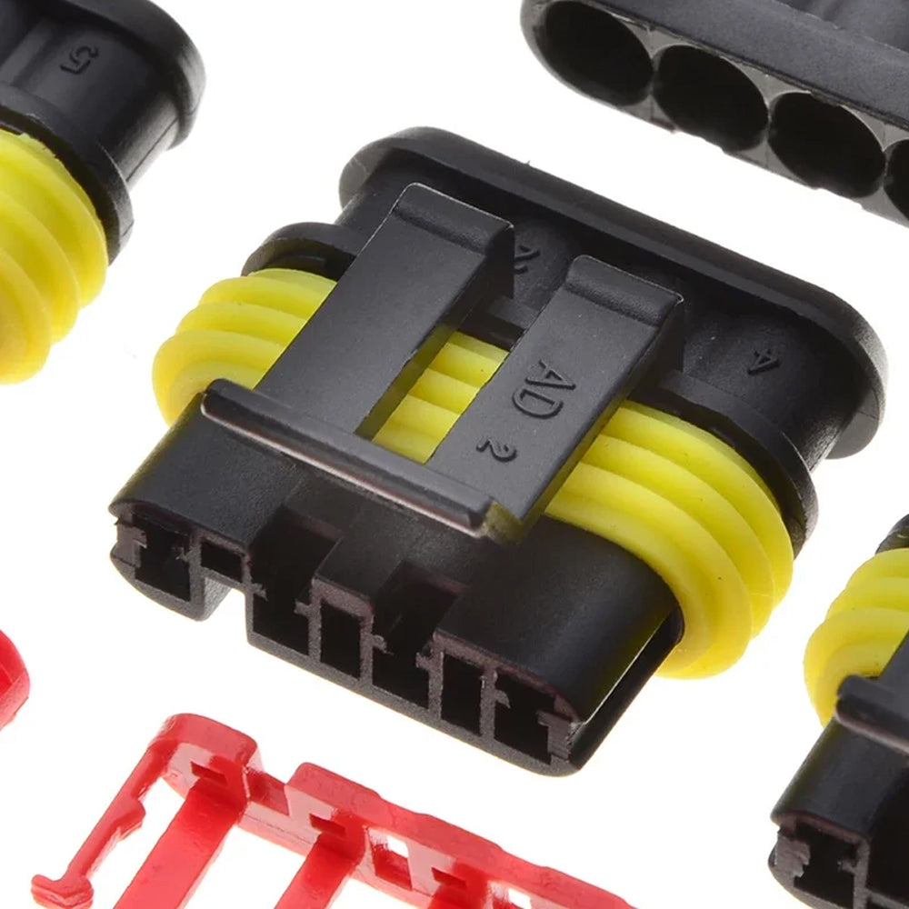 254x 1/2/3/4 Pin AMP Waterproof Connector Car Wire Plug with Wire Crimping Plier