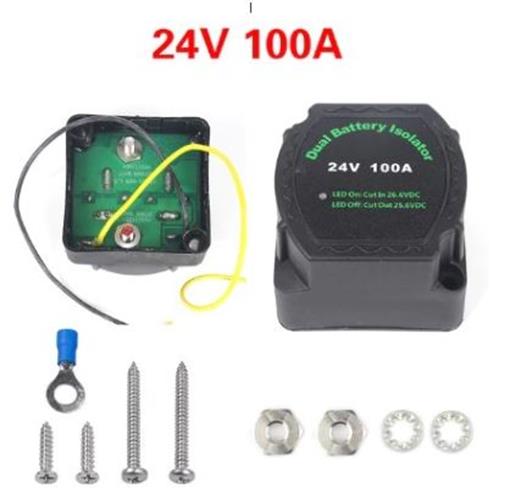 24v 100 Amp Dual Battery Relay, Voltage Sense Relay Isolator (24v 100Amp)