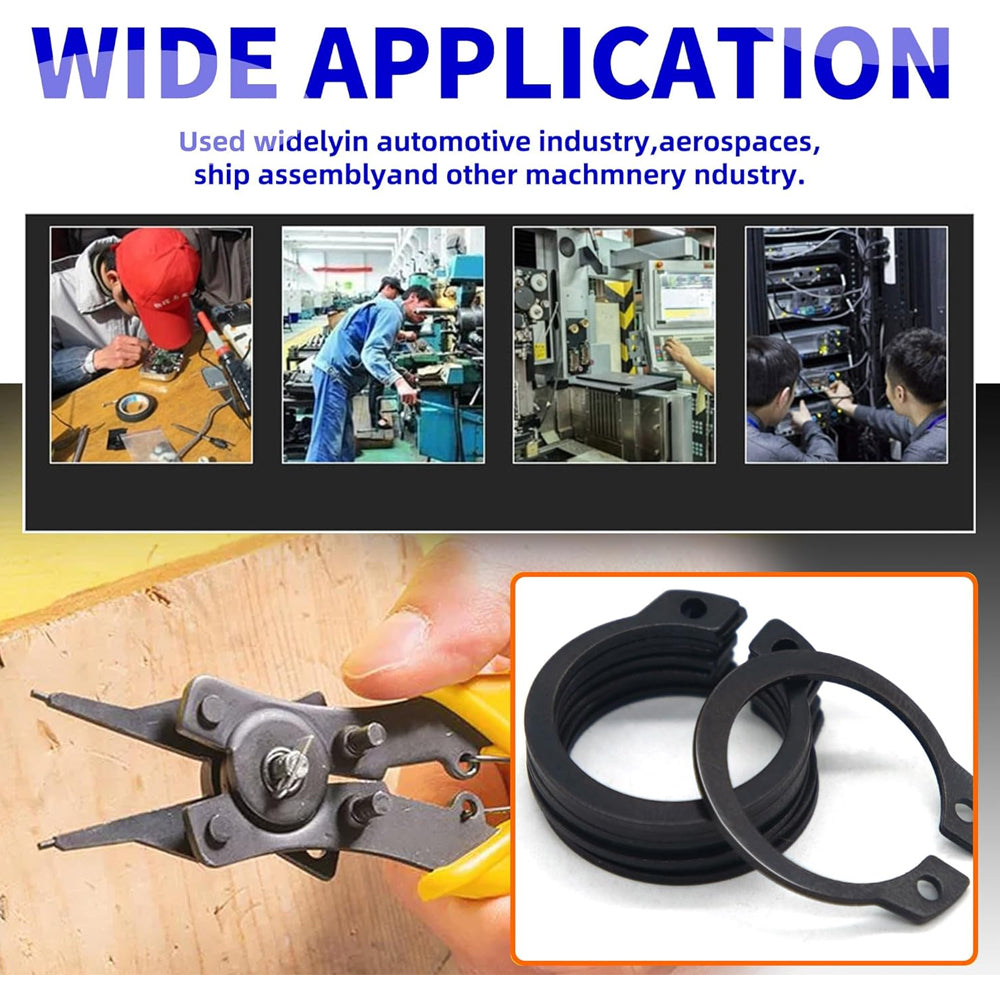 250 x C Clip External Circlip Snap Ring Shaft Retainig with Plier for Axle Shaft