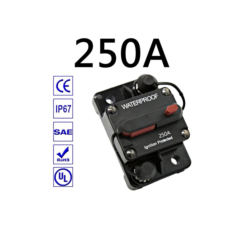 12v 250A Circuit Breaker Manual Reset Water Proof Ideal for 4wd Caravan Boat