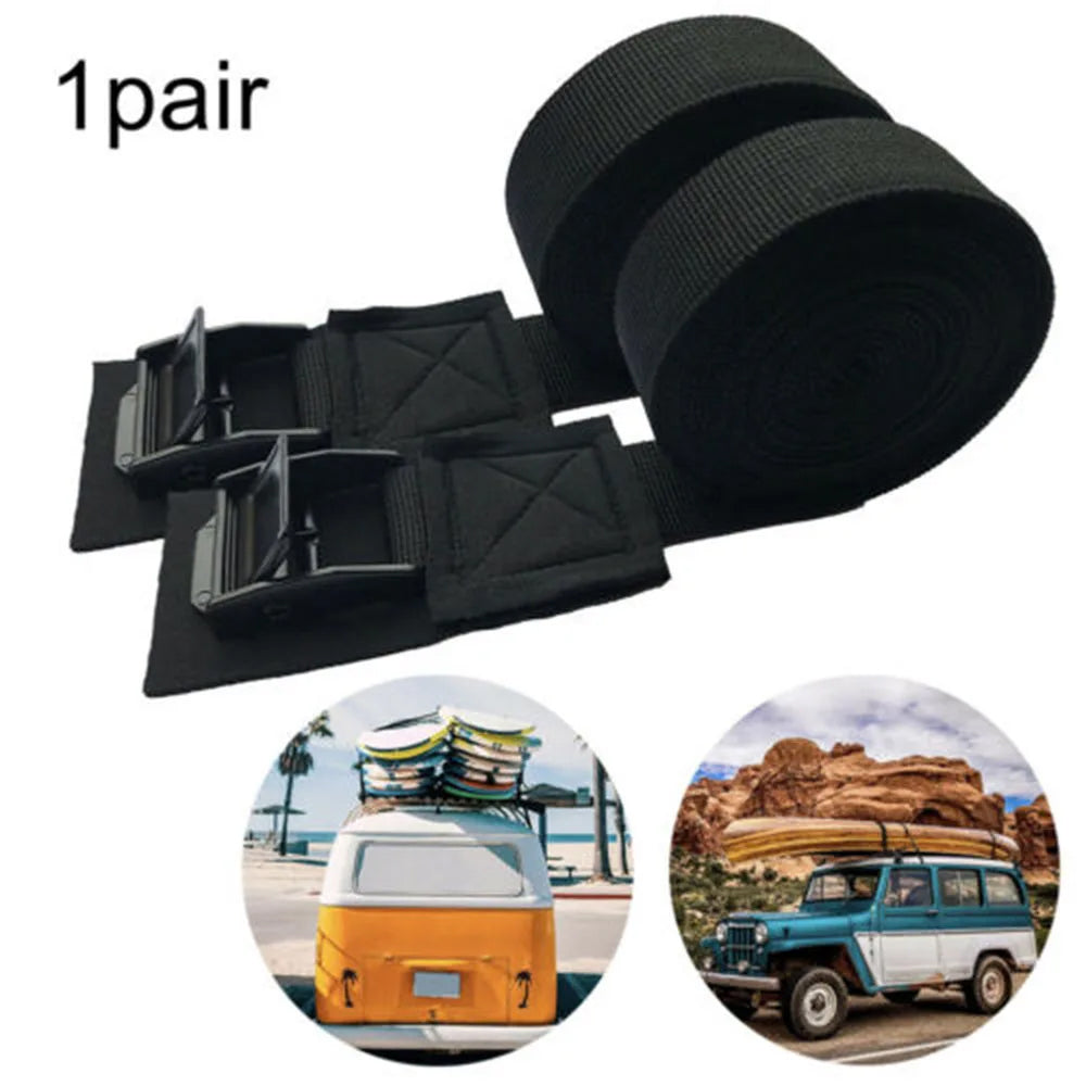 2pcs 250kg Roof Rack Straps Kayak Luggage Tie Down Cam Buckle Polyester