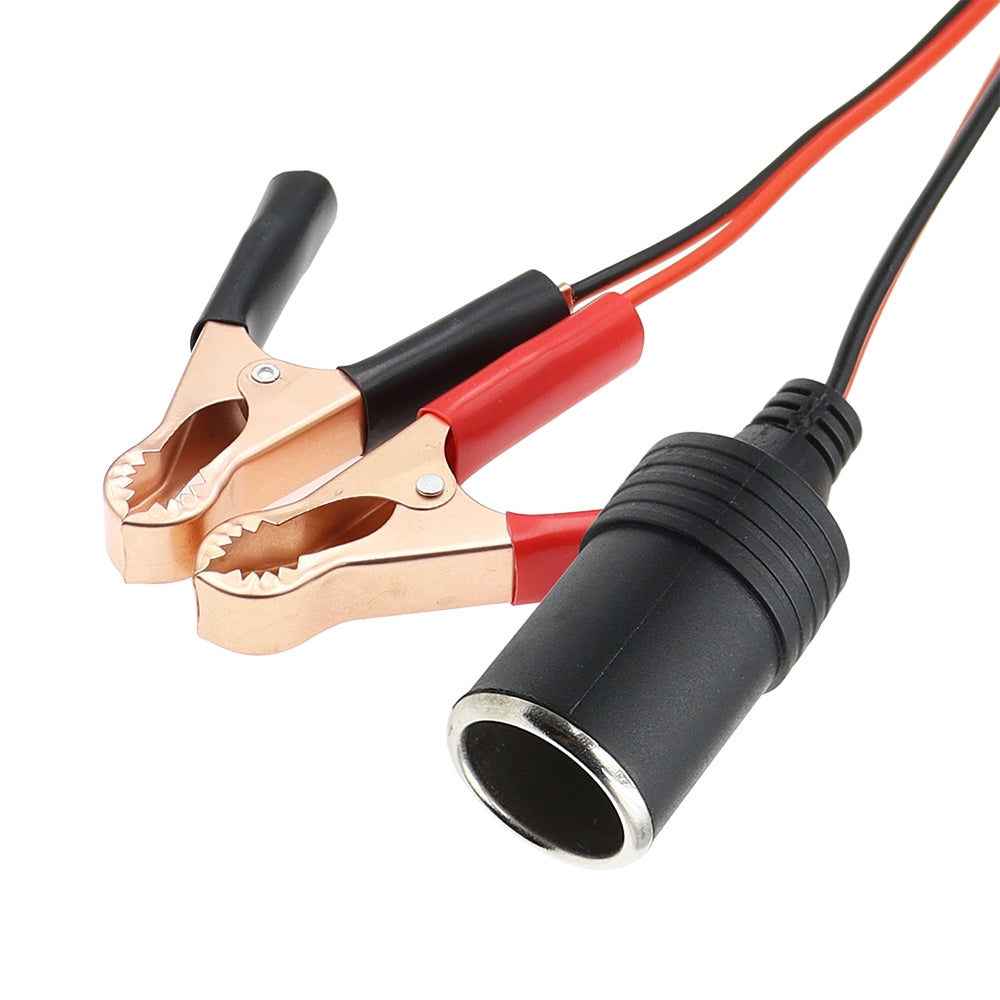 Female Car Cigarette Lighter Socket with 50A Battery Alligator Clip 30CM Cable