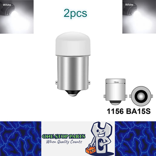 2 x Cool White BA15S 1156 12V 9SMD 600LM LED Condensing Lens Cool White (2pcs)