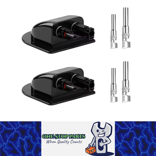 2 x Black Waterproof Solar Panel Junction Box Ideal for Roof of Caravan (2pcs)