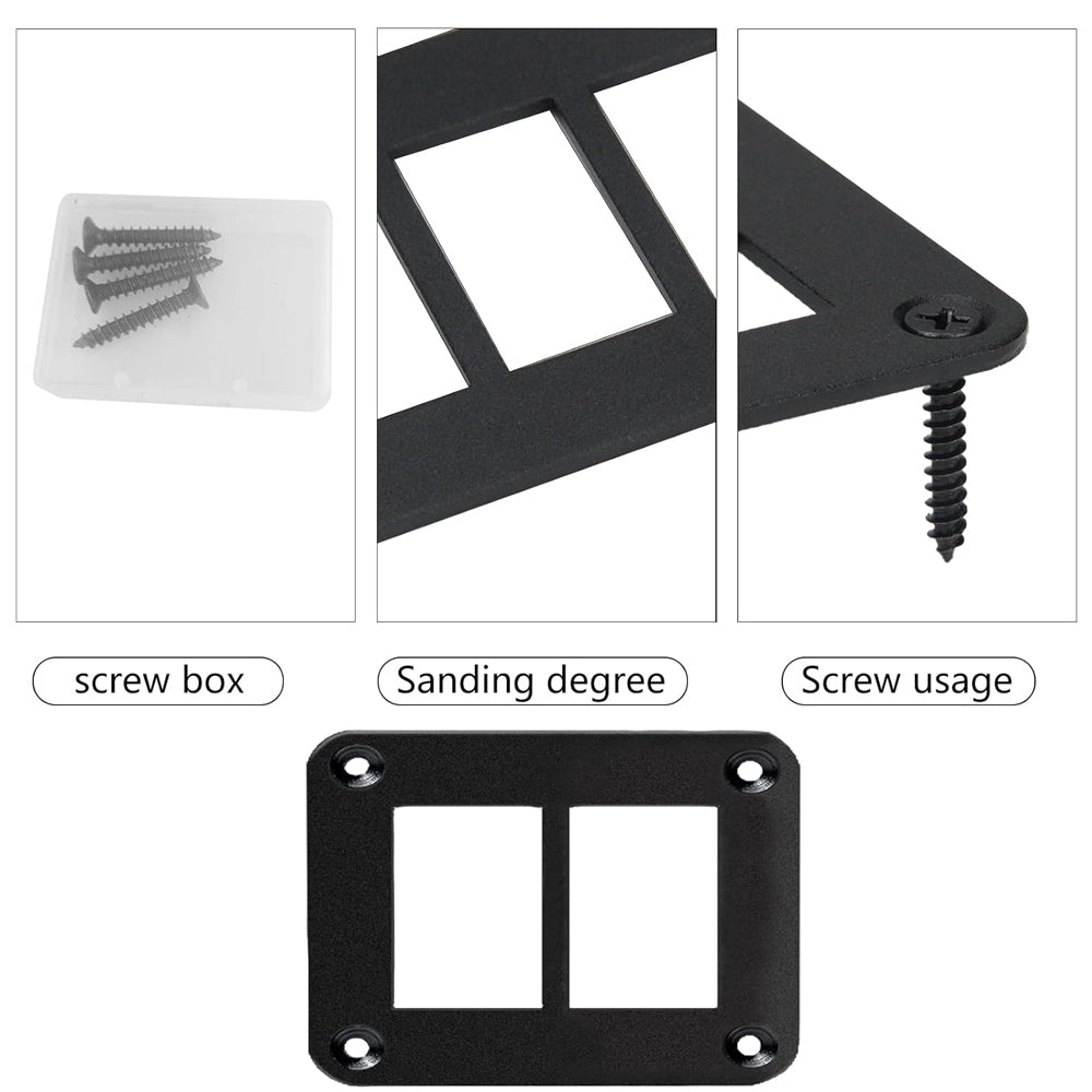 2 Gang Rocker Switch Panel Holder Alloy Frame suits 37 x 21mm Carling ARB Switch