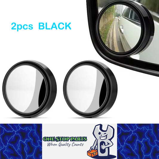 2 x Car 360° Adjustable Blind Spot Mirror Car Auxiliary Rearview Mirror Black