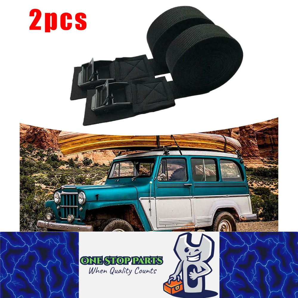 2pcs 250kg Roof Rack Straps Kayak Luggage Tie Down Cam Buckle Polyester