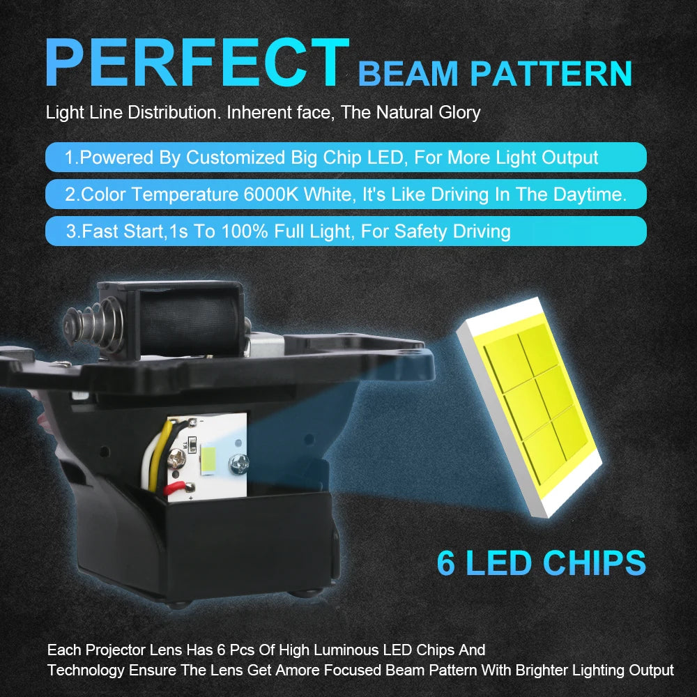 2pcs 3 Inch Bi LED Projector Lens Headlights for Hella LED Lights Projector 120W