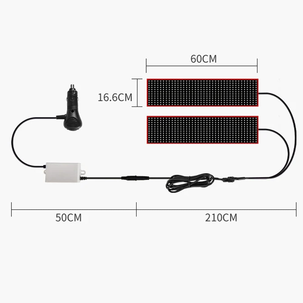 2x Devil's Eye Truck Windshield Flexible LED Sign Board Remote Control 60x16.6cm