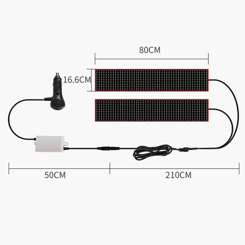 2x Devil's Eye Truck Windshield Flexible LED Sign Board Remote Control 80x16.6cm