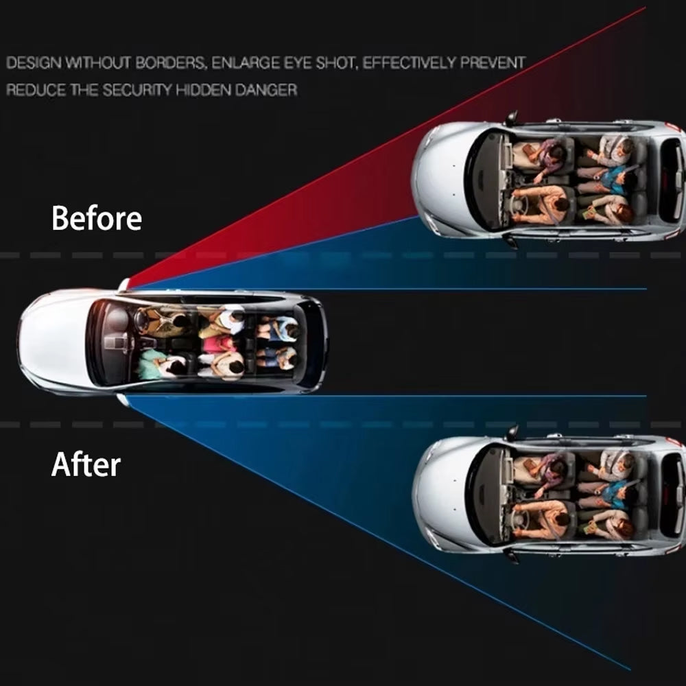 2 x 360° Adjustable Blind Spot Mirror Car Auxiliary Rearview Mirror Frameless