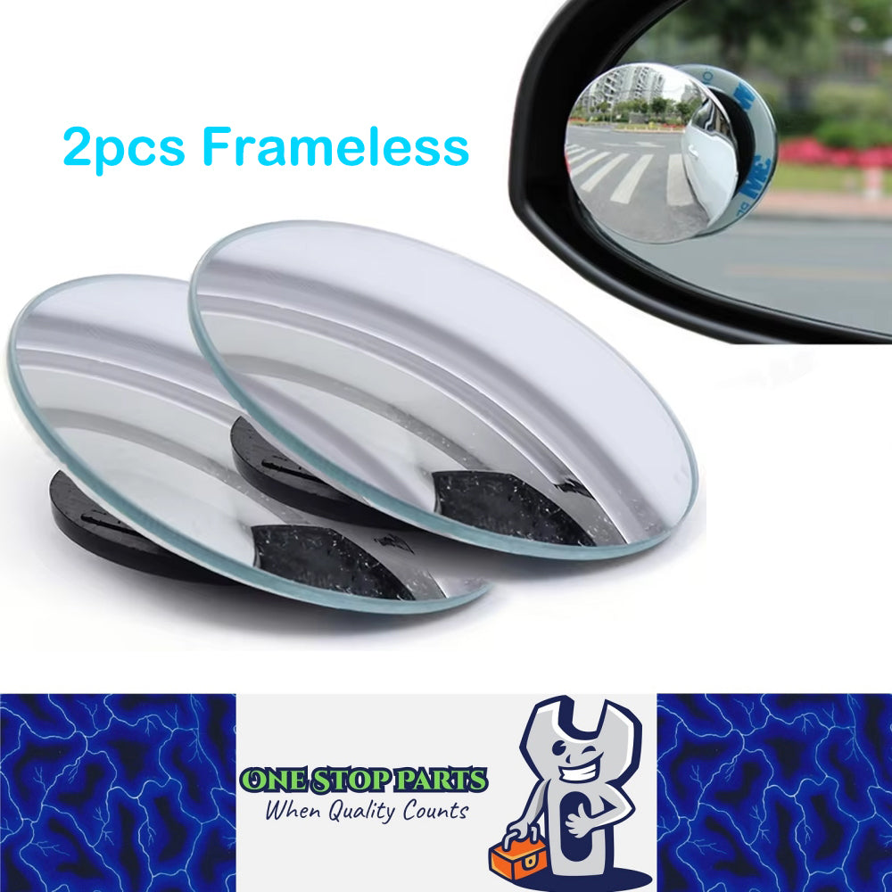 2 x 360° Adjustable Blind Spot Mirror Car Auxiliary Rearview Mirror Frameless