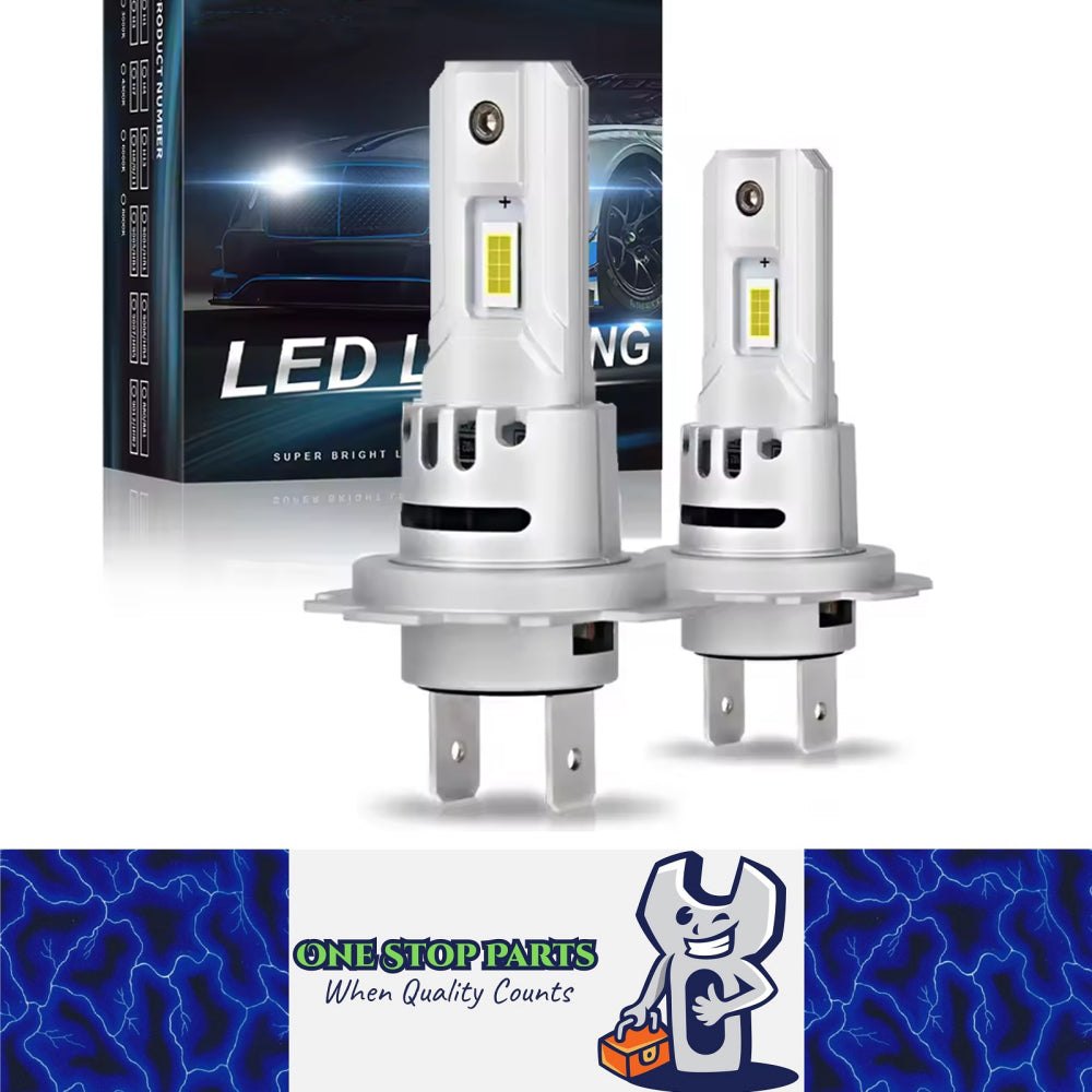 2pcs H7 LED Headlight Globes 12V 40W 6000K 10000Lm LED Bulbs with Fan
