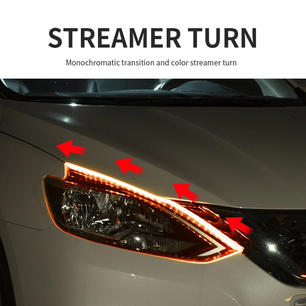 2 x 30cm RGB LED Daytime Running Light App Control Strip Light with Turn Signal