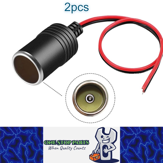 2 x Car Cigarette Lighter Sockets 10A 12V 24V Power Socket Female Socket Plug