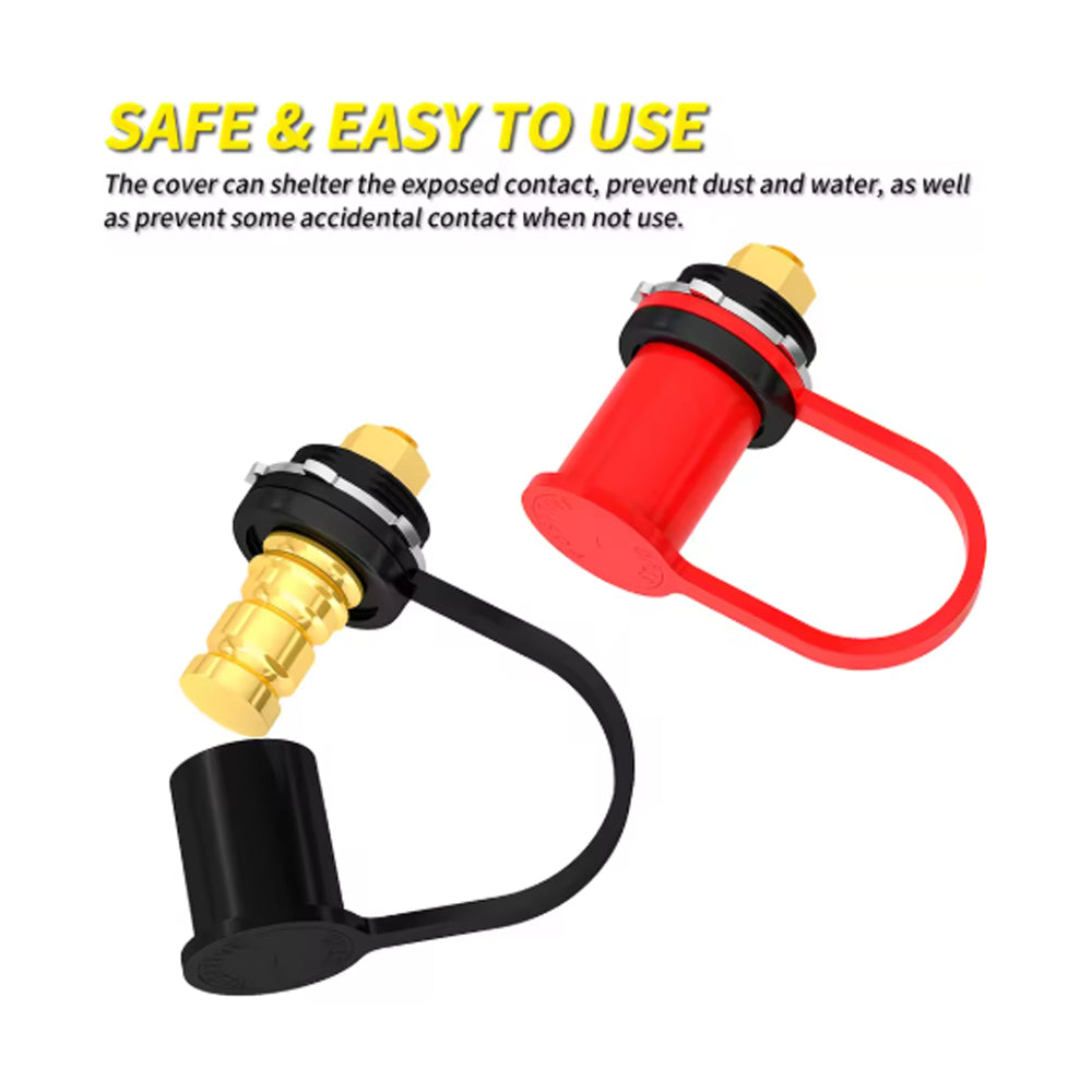 2 x Battery Charger Post M10 Stud Remote Battery Terminal with Cap for Car Truck