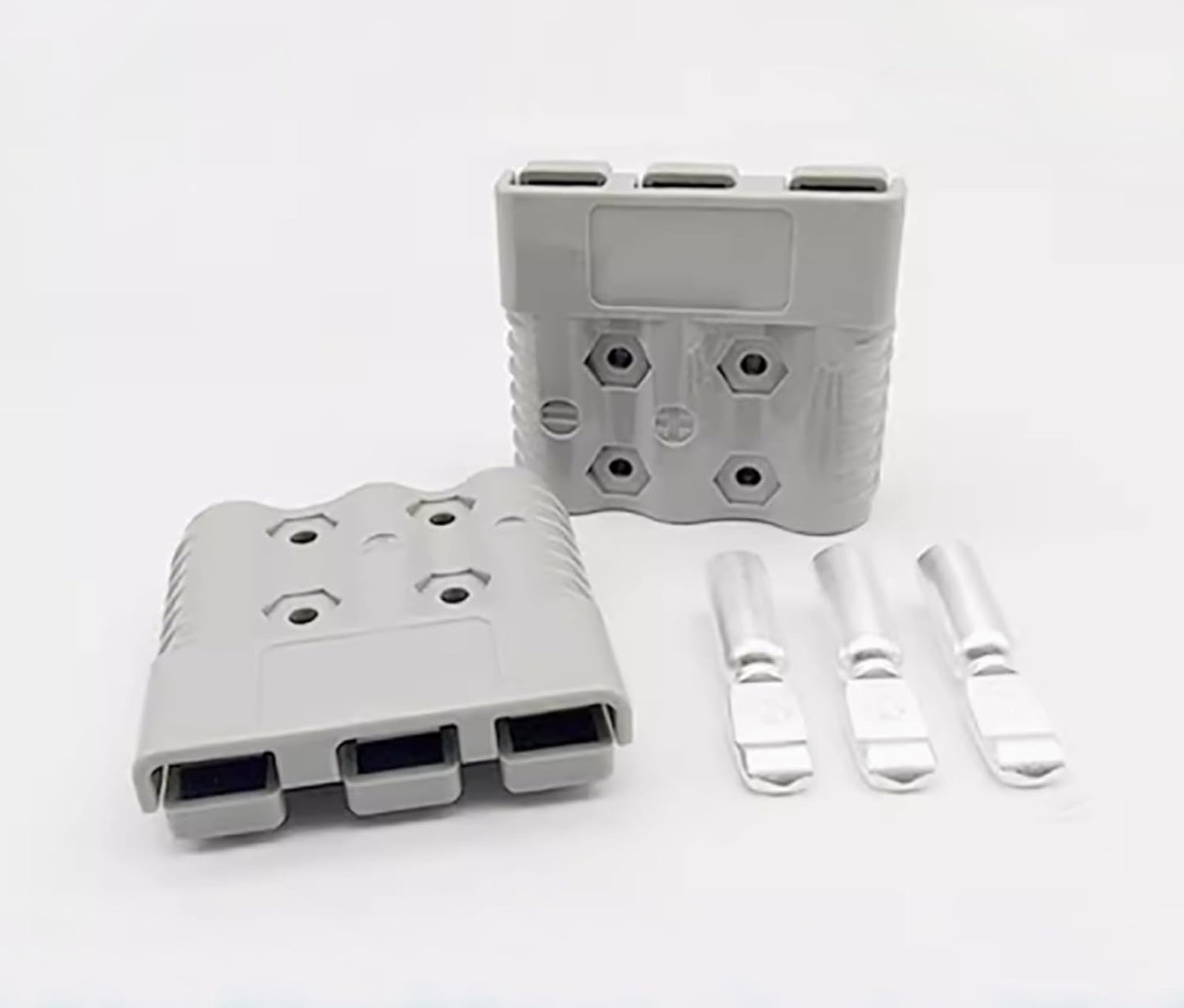 2 x 50A Grey 3 Pin Style Anderson Style Sockets Plugs 50 Amp for Caravan and Cam