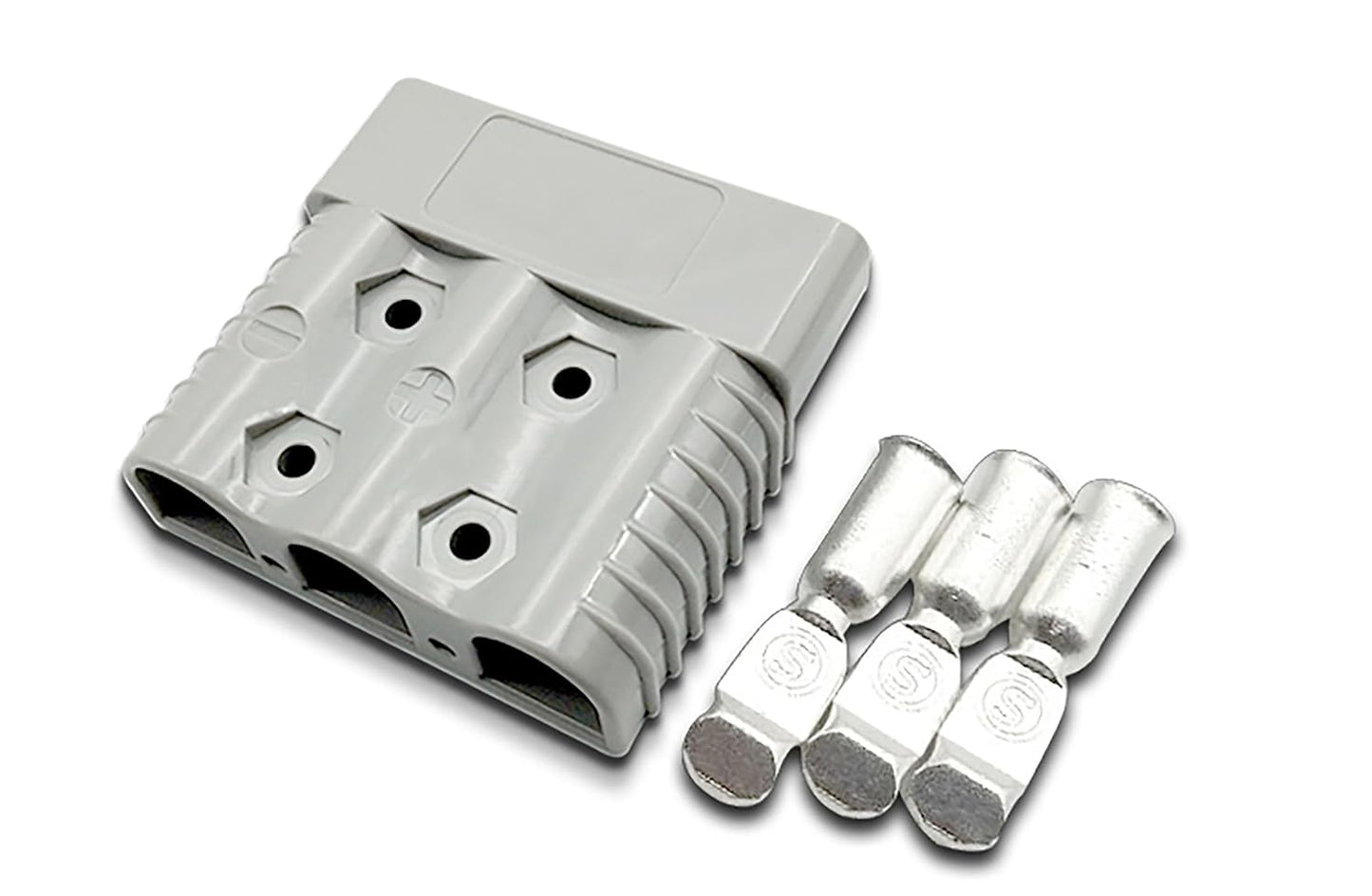 2 x 50A Grey 3 Pin Style Anderson Style Sockets Plugs 50 Amp for Caravan and Cam