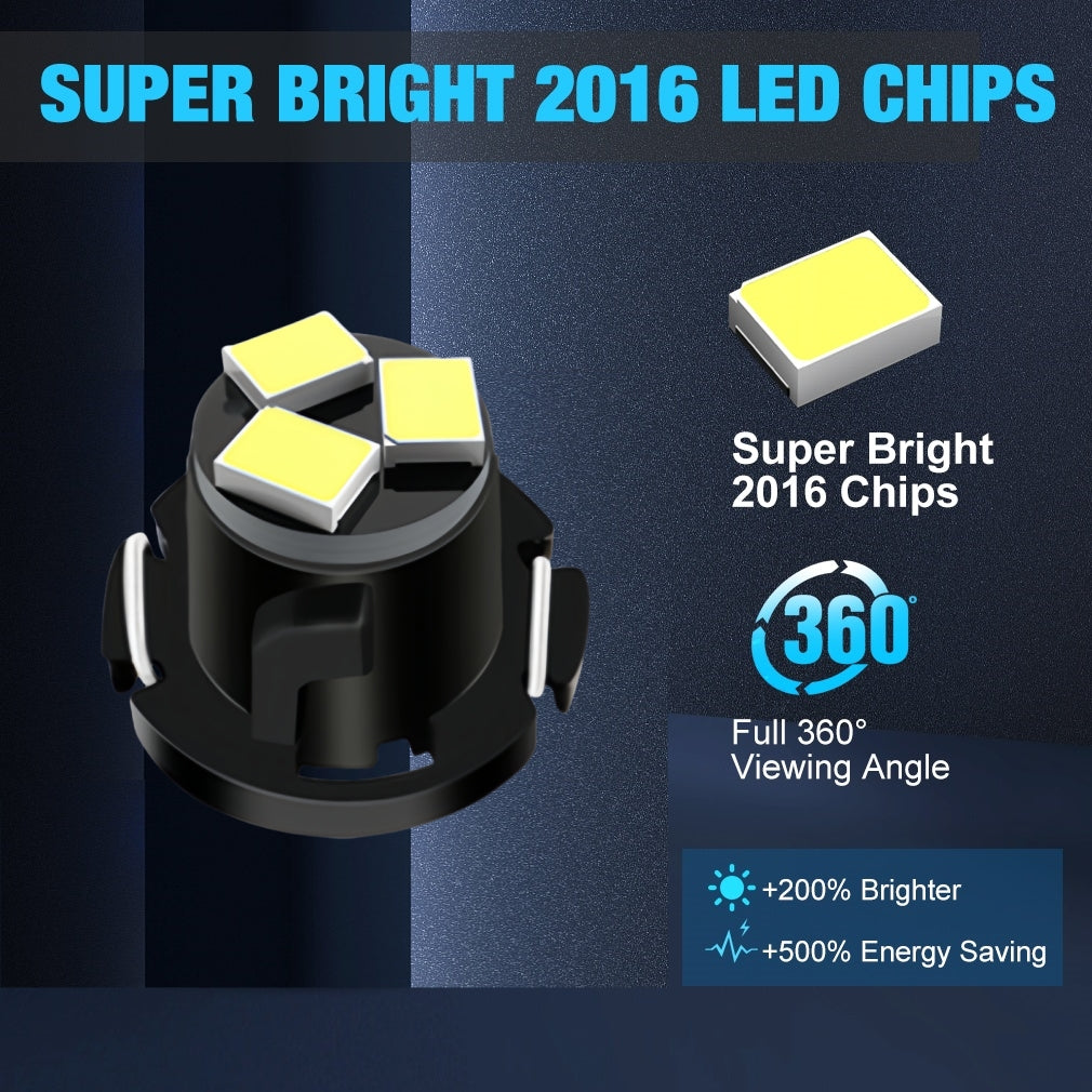 10 x T4.2 Neo 10mm 3x2016smd 600lm 12v Yellow Dash illumination LEDs (10pcs)