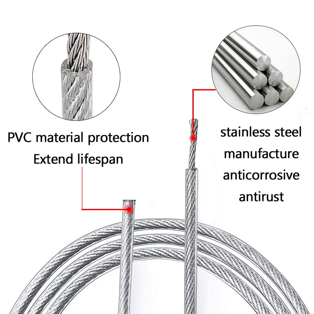 5m x 5mm 304 Stainless Steel Cable Rope PVC Coated Heavy Duty Wire Cable Rope