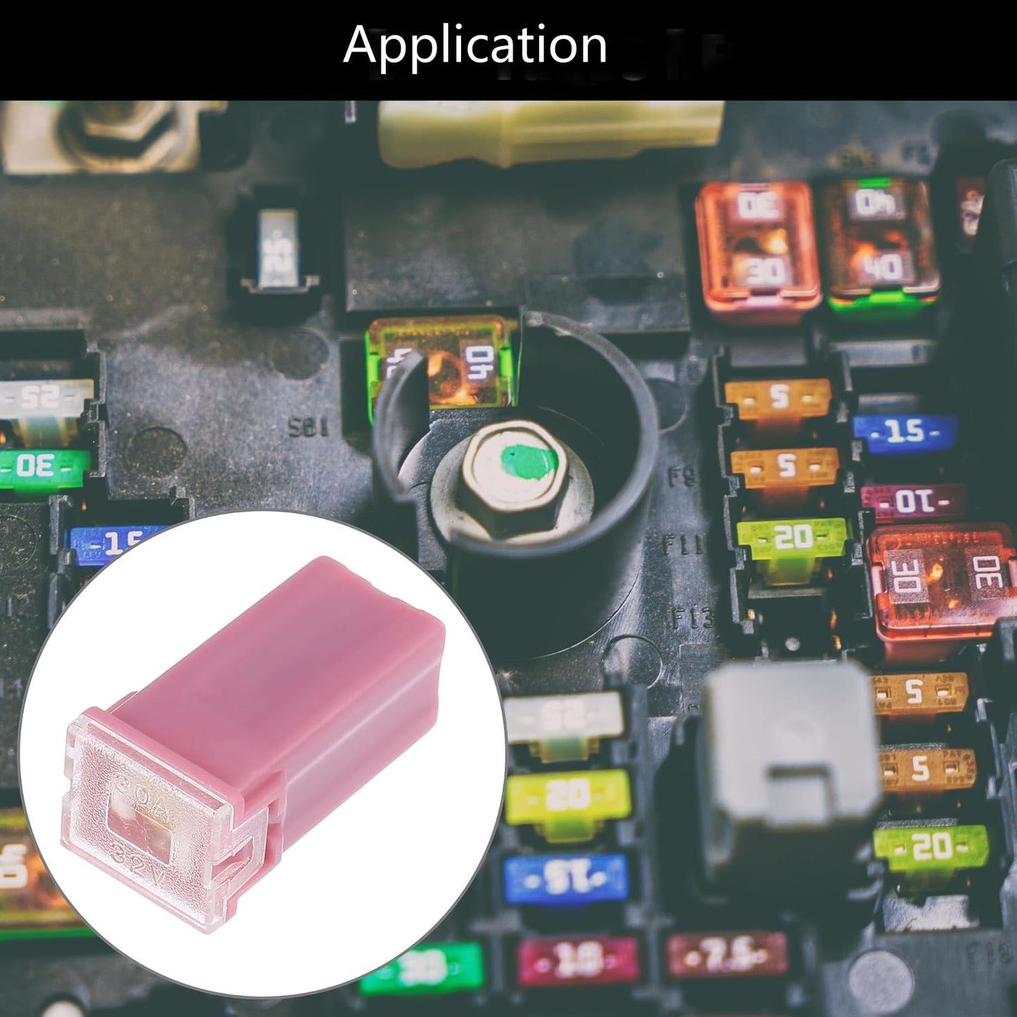 5 x 30Amp Pink Small Slow Blow Fuse Block 10mmx12mm x 27mm High 30A Fuse (5pcs)