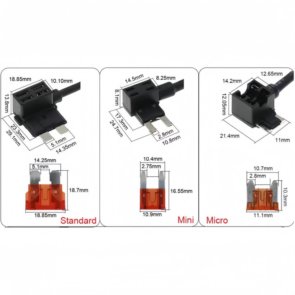 10 x Micro Blade Piggy Back fuse Connector with wire ideal for add on Accessorie