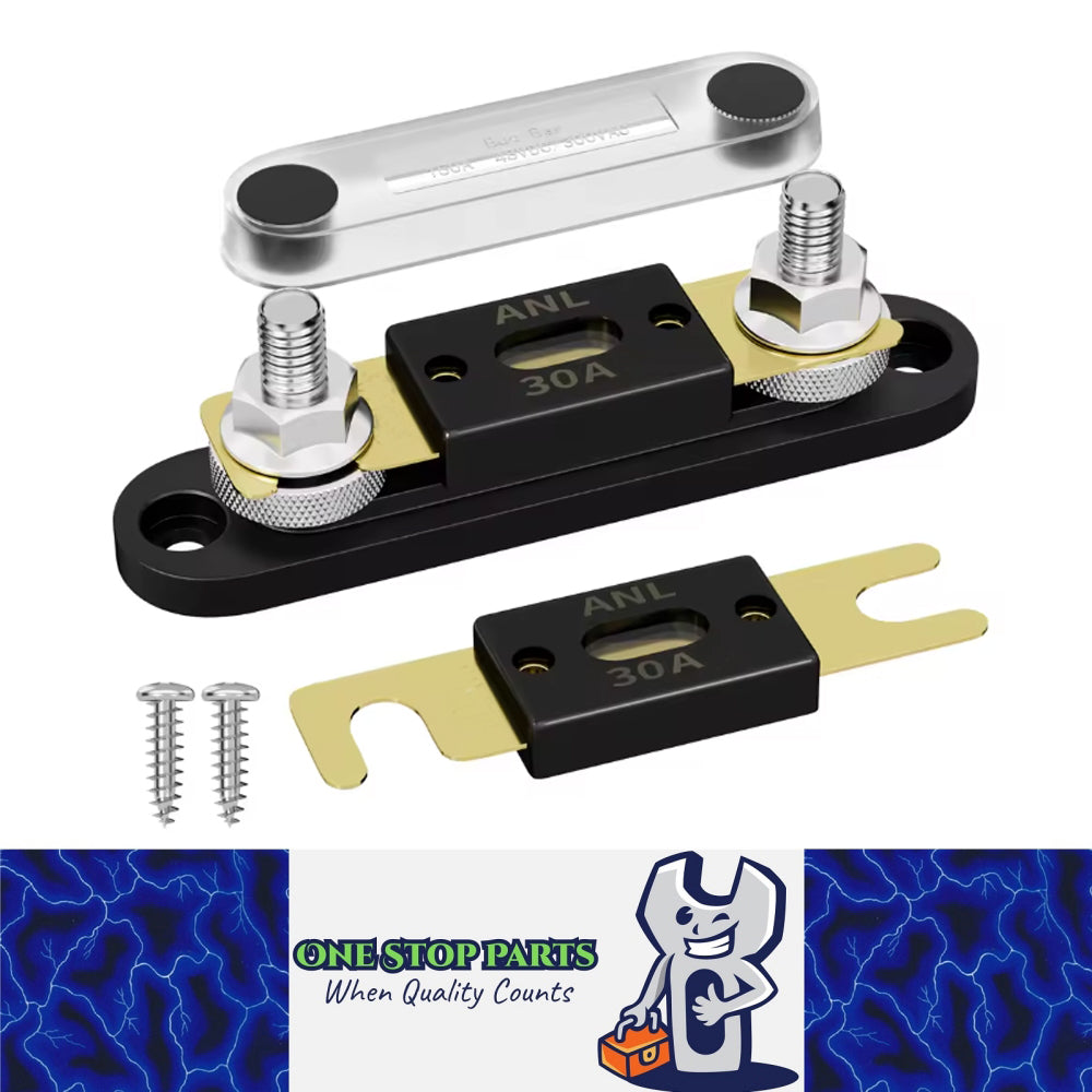 ANL Fuse Holder for Max 500A with 1 x 30A ANL Fuse and 2 x M8 Stud Terminals